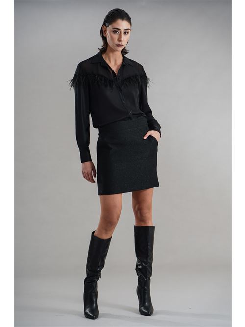 Camicia con piume elmas phil | 070276NERO